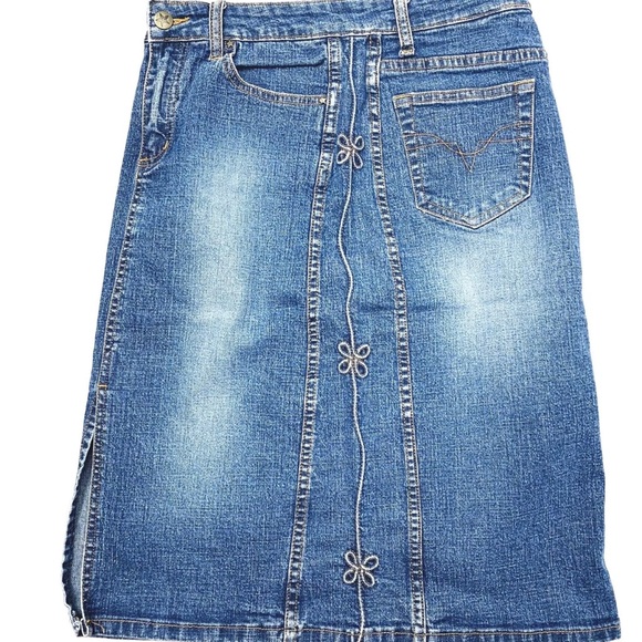 Bubble Gum Jean Skirt Girls Size 5/6 Solid Blue - Picture 4 of 5